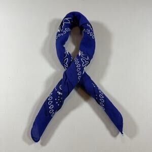 Vintage 90s Blue Paisley Lightweight Bandanna Neck Scarf - OS